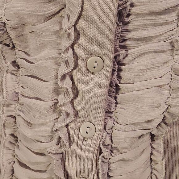 Elle Ruffle Front Grey Cardigan - Picture 5 of 8
